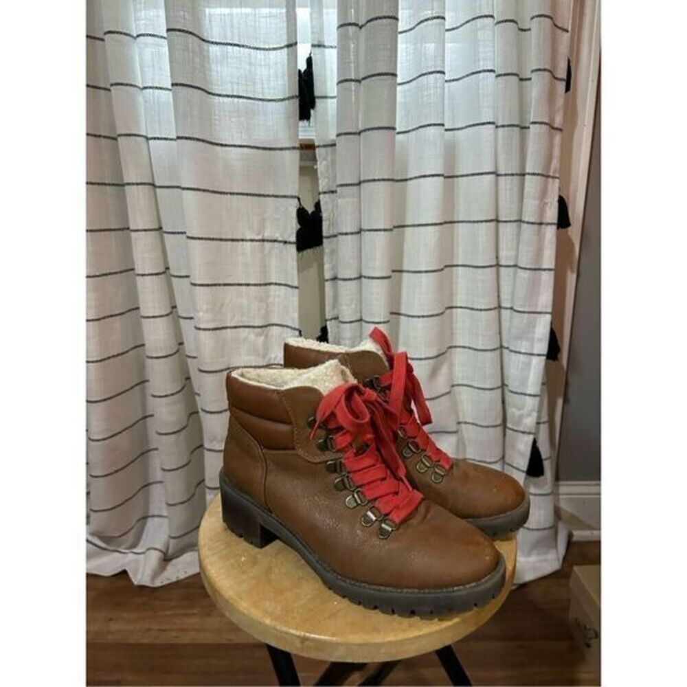 Hiking Boots with Red Laces Size 8 1/2